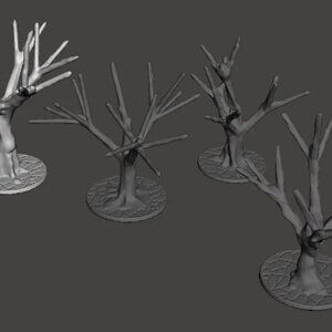 Pack of 4 Trees for Warhammer 40K, Trains Sets D&D